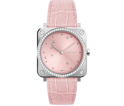 eplica Bell and Ross brs Watch BR S PINK DIAMOND EAGLE DIAMONDS BRS-EP-ST-LGD/SCR